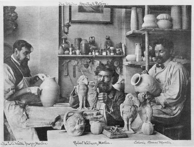The Martin Brothers in the Studio at the Southall Pottery by English Photographer